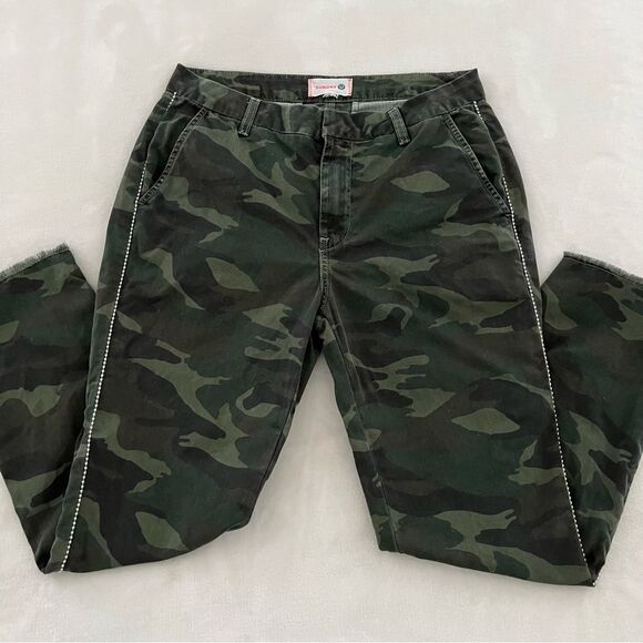 Sundry Camo Embellished Stripe Studded Trouser Pants Size 27 - Picture 8 of 15